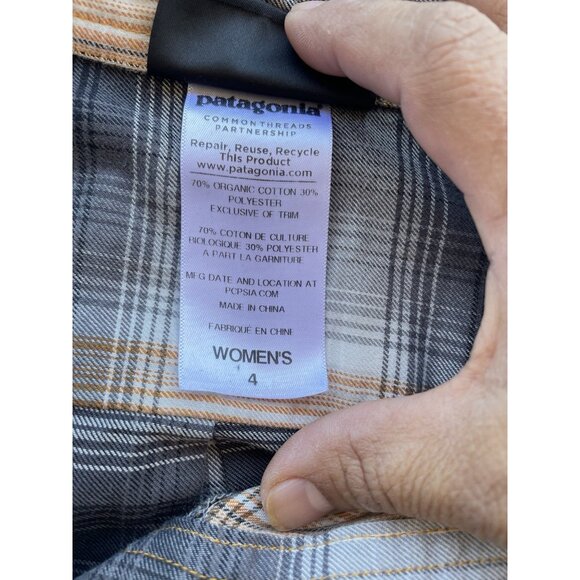 Patagonia Plaid Long Sleeve Dress - Gray and Tan - Picture 10 of 16